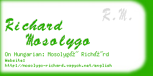 richard mosolygo business card